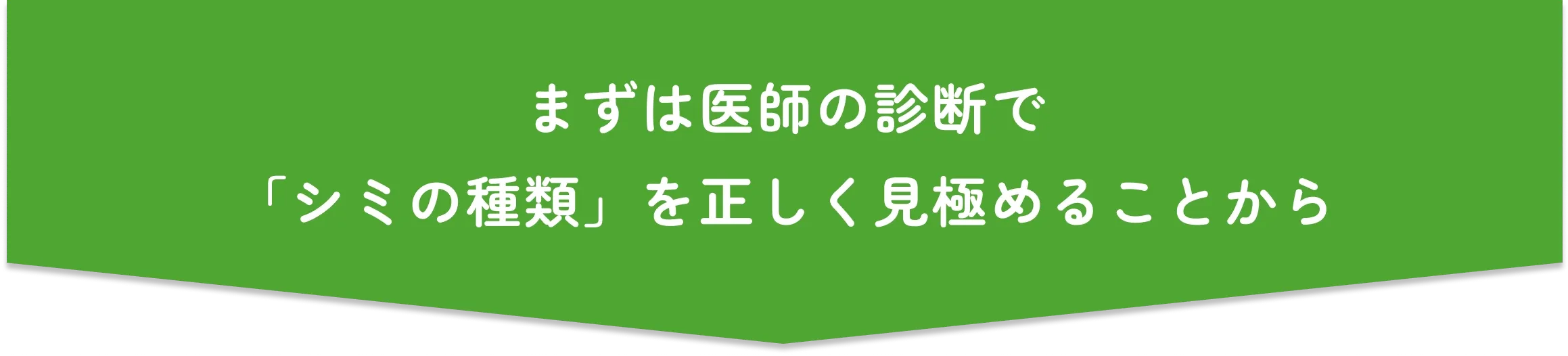 まずは医師の診断で「シミの種類」を正しく見極めることから