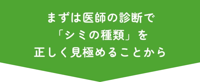 まずは医師の診断で「シミの種類」を正しく見極めることから