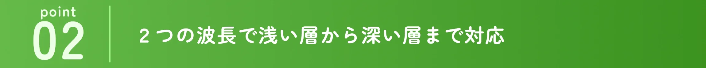 2つの波長で浅い層から深い層まで対応