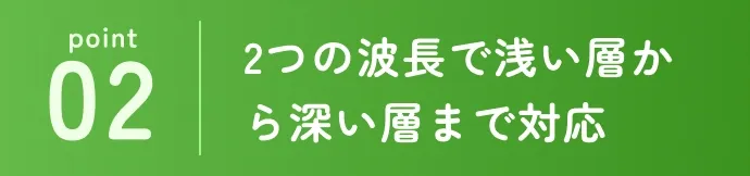 2つの波長で浅い層から深い層まで対応